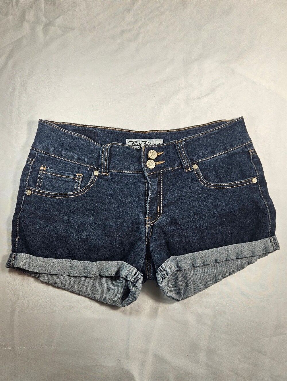 Paris Blues Y2K Vintage Low Rise Denim Shorts Dark Wash Stretch Size 11